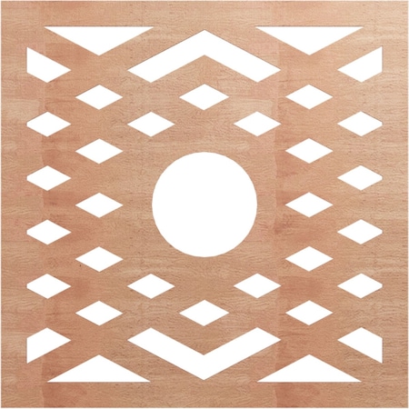 Ekena Millwork Chevron Wood Fretwork Pierced Ceiling Medallion, Cherry, 40"OD x 10 3/8"ID x 3/8"T CMWP40X40X0375CHCH